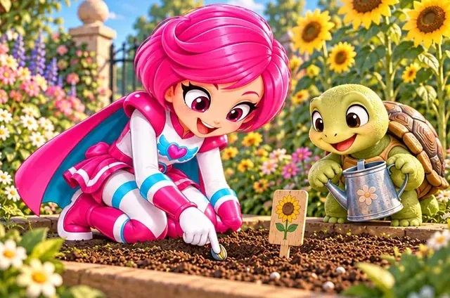 Gina and the Not-Yet Sunflower