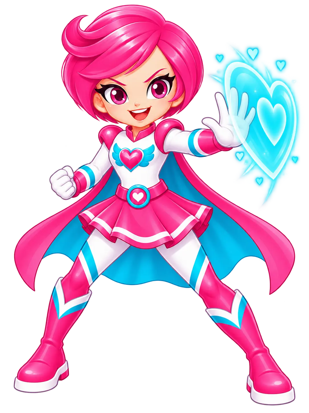 Gina Heartwing, the pink-haired adventurer, using her Heartwing magic